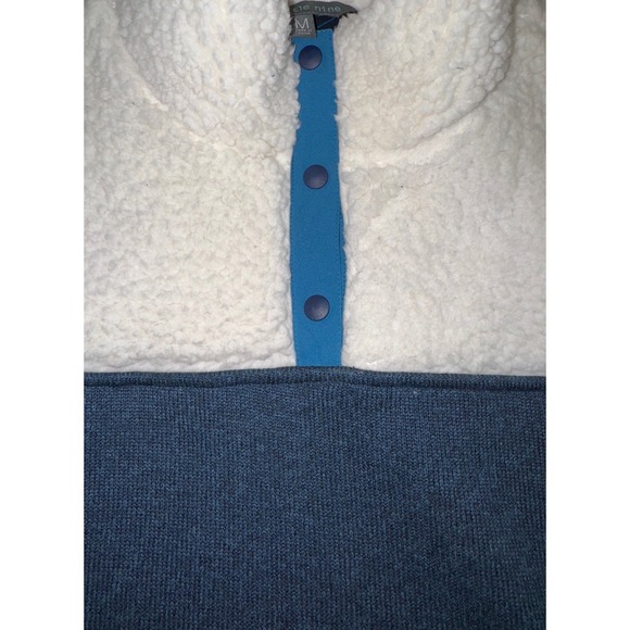 Title Nine Sherpa Fleece Snap Collar Vest Dress Blue Heathered Size Medium - Picture 5 of 11
